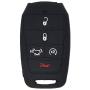 WEIBISS 2 Pack 5 Buttons Protective Rubber Smart Key Fob Shell Remote Cover Case Protector Wallet Keyless Jacket for Dodge 2021 2020 2019 Ram 1500 Pickup 68291690AB/AC/AD, Black Red