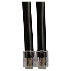 Robolt RJ12 Data Cable 6P6C (6x6) Flat Modular Voice (2 Pack) Data HAM HF Radio Cord Straight Wiring (3 Feet)