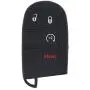 LemSa 2Pcs Rubber Silicone Smart Key Fob Case Cover Protector Holder for Dodge Durango Journey Dart Challenger Jeep Renegade Fiat M3N-40821302 / M3M-40821302, Black Pink