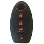LemSa 2Pcs Keyless Entry Remote Car Smart Key Fob Outer Shell Cover Soft Rubber Protective Case for Nissan Altima Maxima Murano Armada Gt-r Sentra Altima Rogue Pathfinder, 4 Buttons Black+Pink