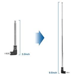 ENUODA 3.5mm FM Radio Antenna 4 Sections Telescoping Antenna 8.2cm/24.5cm,for Mobile Cell Phone,Teenage Engineering OP-1 and Other Electronics Products 3.5mm Port FM Radio Receiver