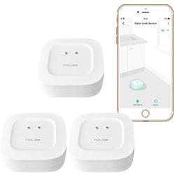 Smart Water Leak Sensor 3 Pack, YoLink 1/4 Mile Worlds Longest Range Wireless Water Sensor Works with Alexa IFTTT, Water Leak Detector with App Notifications, Remote Monitoring - YoLink Hub Required
