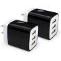 Wall Charger, Hootek 2Pack 3.1A 3 Port USB Plug Cube Wall Charger Adapter Charging Block Box Compatible iPhone 11 Pro XS MAX XR X 8 7 6S Plus, Samsung Galaxy S20 FE 5G S10 S9 S8/Note20 Ultra 5G 10 9 8