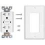 1 Pack - GFCI Duplex Outlet Receptacle - Tamper Resistant 20-Amp/125-Volt, Self-Test Function with LED Indicator - UL Listed, cUL Listed - Wall Plate and Screws Included, White