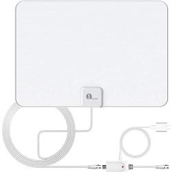 Amplified HD Digital TV Antenna - Support 4K 1080p and All Older TVs - Indoor Smart Switch Amplifier Signal Booster - Coax HDTV Cable/AC Adapter
