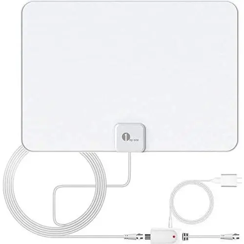 Amplified HD Digital TV Antenna - Support 4K 1080p and All Older TVs - Indoor Smart Switch Amplifier Signal Booster - Coax HDTV Cable/AC Adapter