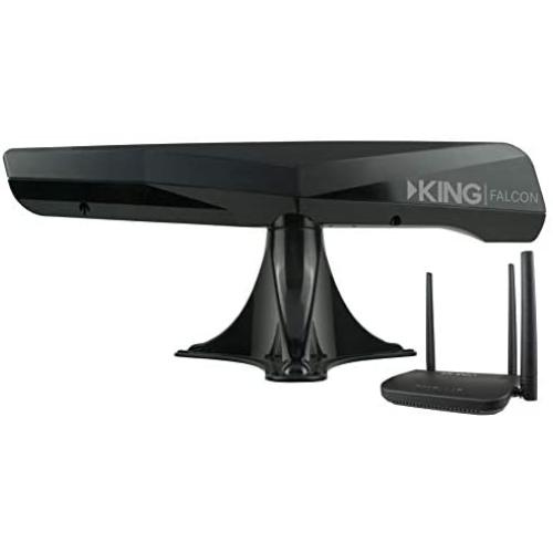 KING KF1001 Falcon Automatic Directional WiFi Antenna with WiFiMax Router and Range Extender - Black