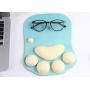 Cat Paw Mouse Pad with Wrist Support Soft Silicone Wrist Rests Wrist Cushion Comfort Mouse Pad Computer Mouse Mat Desk Decor Green(10.7x7.8x0.9) (Green)