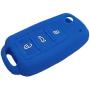 LemSa 2pcs Silicone 3 Buttons Flip Key Fob Cover Case Remote Keyless Entry Protector Holder Bag Compatible with VW Volkswagen Jetta GTI Passat Golf Tiguan Touareg Beetle, Black+Blue