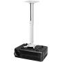 suptek White Universal Projector Ceiling Mount Bracket Fits Flat or Sloped Ceiling Height Adjustable with Extendable Length for LCD/DLP Projectors (PR05)
