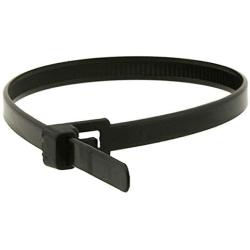 Monoprice 105799 10-Inch 50LBS Releasable Cable tie, 100-Piece/Pack, Black