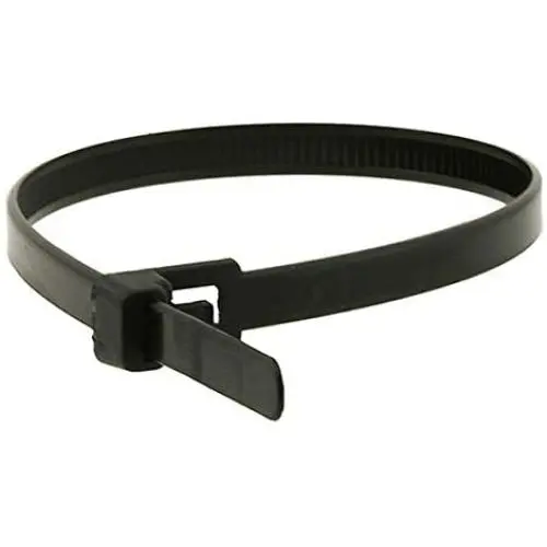 Monoprice 105799 10-Inch 50LBS Releasable Cable tie, 100-Piece/Pack, Black