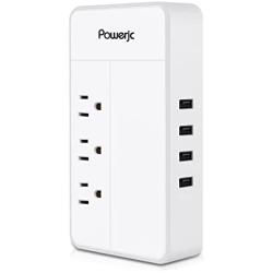 Travel Adapter Power Voltage Converter Step Down 220V to 110V 1875W with 4 Smart USB Charging for Hairdryer ETL Powerjc