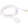 GE 15 ft Extension Cord, White, 51962 & 6 Outlet Surge Protector, 10 Ft Extension Cord, Power Strip, 800 Joules, Flat Plug, Twist-to-Close Safety Covers, White, 14092