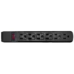 6 Outlet Surge Protector 15A 120V with Flat Rotating Plug 6ft Power cord 3 Prong 6 Outlet Power Strip with 6 Feet Power Cable and 360 Degree Rotating Plug, Black CNE470783