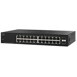 Cisco SG112-24 Desktop Switch with 24 Compact Gigabit Ethernet (GbE) Ports plus 2 Gigabit Ethernet combo mini-GBIC SFP, Limited Lifetime Protection (SG112-24-NA),Black