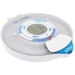 Blucoil 28-Day Automatic Pill Dispenser with Medication Alarm Reminder, Electronic LED Flasher, and Dual Safety Locks