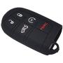 LemSa 2pcs Silicone 5 Button Smart Key Fob Cover Remote Keyless Entry Bag Compatible with Jeep Grand Cherokee Dodge Challenger Charger Dart Durango Journey Chrysler 300, Black Blue