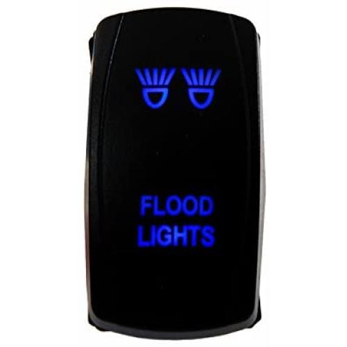 OZ-USA Flood Light Switch Blue led Laser Rocker UTV Truck Polaris RZR XP 900 800 Dash