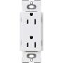 Lutron Claro Duplex Receptacle, 15-Amp, CAR-15-WH, White