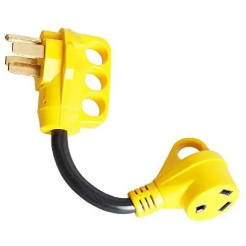 Epicord RV Power Cord Dogbone RV Power Adapter with Handle 12'' 10AWG/3 Cord 50Amp to 30Amp with SA Certification