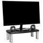 3M Extra Wide Adjustable Monitor Stand, Three Leg Segments Simply Adjust Height from 1'' to 5 7/8'', Sturdy Platform Holds Up to 40 lbs, 16-inch Space Between Columns for Storage, Silver/Black (MS90B)