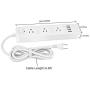 2 Prong Power Strip Surge Protector with 3 Outlets and 4 USB Charging Ports 6.6 Ft Long Extension Cord for Smartphone Tablets Home Office White