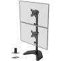 WALI Dual Monitor Desk Stand Free Standing LCD LED Flat Screen TV Holds in Vertical Position 2 Screens up to 27 Inch with Optional Grommet Base (MF002XLS), Black