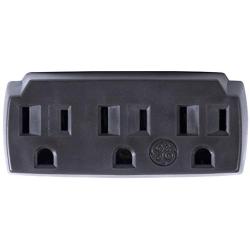 GE, Brown, Adapter Wall Tap, Expander, 3 Prong Outlet, Indoor Rated, UL Listed, 51864