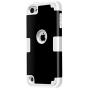 Case for iPod Touches Cases 6th Generation for iPod Touch 5 6 Case, CheerShare Dual Layered 3 in 1 Case for iPod Touch 5 6th Generation (Black + Gray)