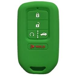 Green Silicone Key Cover Case Holder Chain Bag Key Fob Case Cover fit for 2015 2016 2017 Honda Civic Accord Pilot CR-V
