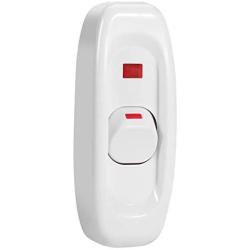 Appliance Switch, AC 250V 10A Inline Cord Switch ON/OFF Rocker Switch Table Desk Lamp Cord Cable Switch with LED Indicator Light for Lighting Products (White)