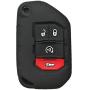 Qty(2) Alegender Black 4 Buttons Flip Key Cover Case Fob Holder Bag Keyless Protector Fit for Jeep 2018 2019 Wrangler JL JLU Rubicon 2020 Jeep Gladiator JT 68292944AA Remote Control