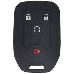 LemSa 2Pcs Silicone Key Fob Cover Case Skin Jacket Holder Full Protector Shell for GMC Terrain 2018 2019 2020, fit with HYQ1AA, 13584512, 13591388, 22984995,Black Purple