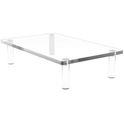 AQUIVER Acrylic Monitor Stand - 10mm Thickness Clear Platform - 14.5(L) x 9(W) x 3.4(H) Ergonomic Desktop Riser - for Laptop, Pc, Notebook, Printer, Computer, Flat Screen LCD TV