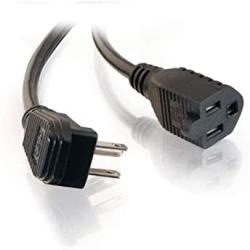 C2G Power Cord, Flat Plug Extension Cord, 18 AWG, Black, 6 Feet (1.82 Meters), Cables to Go 29815