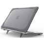 ProCase MacBook Pro 16 Case 2019 A2141 with Touch Bar & Touch ID, Heavy Duty Slim Hard Shell Dual Layer Protective Cover with Fold Kickstand for MacBook Pro 16 Inch 2019 Release -Grey