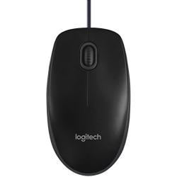 Logitech B100 Corded Mouse – Wired USB Mouse for Computers and laptops, for Right or Left Hand Use, Black