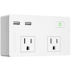 Etekcity Wall Surge Protector Power Strip with 2 USB Charging Ports, 2.4A Fast Charge, 5610 Joules, 1800W/15A, UL Listed, White