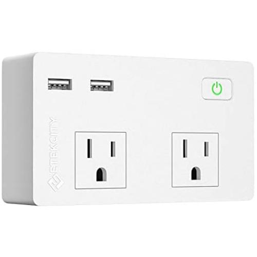 Etekcity Wall Surge Protector Power Strip with 2 USB Charging Ports, 2.4A Fast Charge, 5610 Joules, 1800W/15A, UL Listed, White
