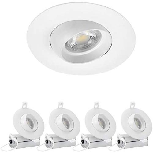 4 Pack 4 Inch LED Recessed Downlight with Junction Box 12W (100W Equivalent) Dimmable Eyeball Trim, IC-Rated & Air Tight Damp Location 2700K Soft White ETL-Listed 5 Years Warranty