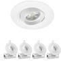 4 Pack 4 Inch LED Recessed Downlight with Junction Box 12W (100W Equivalent) Dimmable Eyeball Trim, IC-Rated & Air Tight Damp Location 2700K Soft White ETL-Listed 5 Years Warranty