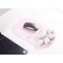 Cat Paw Mouse Pad with Wrist Support Soft Silicone Wrist Rests Wrist Cushion Comfort Mouse Pad Computer Mouse Mat Desk Decor Green(10.7x7.8x0.9) (Pink)