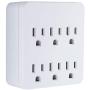 GE Pro 6-Outlet Surge Protector, 2 Pack, 3-Prong Wall Adapter, Charging Station, 1020 Joules Protection Rating, Automatic Shutdown, Sleek Design, White, 50051