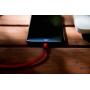 vCharged Red 2 FT MFi Certified iPhone Charger Nylon Braided USB Compatible w/AirPods, iPhone & iPad