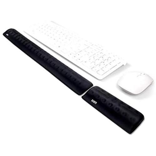 BUBM Wrist Rest for Keyboard and Mouse, Memory Foam Cushion Wrist Support Pad Arm Rest Pillow, Massage Hole Design & Easy-Typing for PC Gaming, Office, Computer(Black Set)