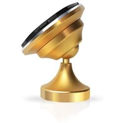 QIAOBA Universal Round Chassis Sticker Non Magnetic Micro Suction Vehicle Mobile Phone Mount Car Support Holder iPhone 7/8/X,Samsung Galaxy Others Electronic Product (Gold)