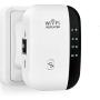 WiFi Range Extender | Up to 300Mbps |Repeater, WiFi Signal Booster, Access Point | Easy Set-Up | 2.4G Network with Integrated Antennas LAN Port & Compact Designed Internet Booster (White) (White)