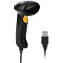 Ruban 2.4GHz Wireless USB Automatic Laser Barcode Scanner Handheld Bar-Code Reader (2.4G Wireless/USB 2.0 Wired) Rechargeable Bar Code Scanner,Black