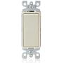 Leviton 5601-2T 15 Amp, 120/277 Volt, Decora Rocker Single-Pole AC Quiet Switch, Residential Grade, Grounding, Light Almond